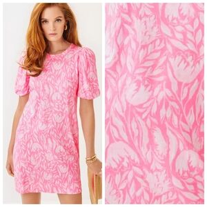 NWOT Lilly Pulitzer Mercer Puff Sleeve Dress - Tulip To Tango
